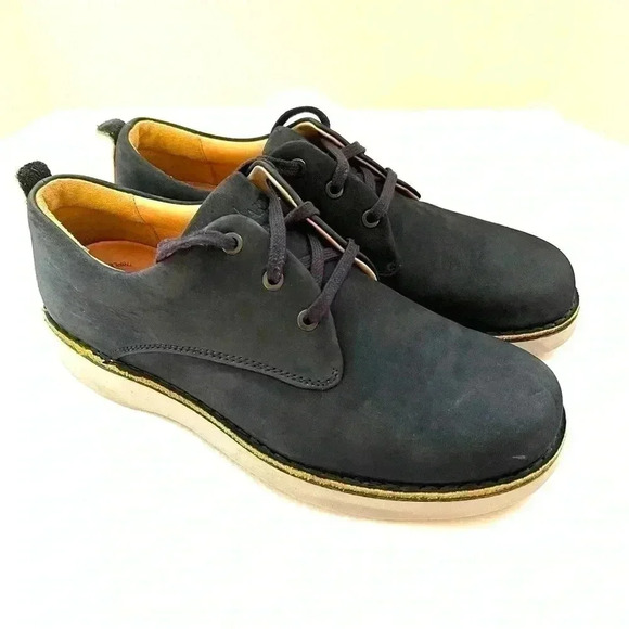 Samual Hubbard Blue Suede Leather Lace Up Mens Comfort Walking Loafer Size 9 - Picture 1 of 14